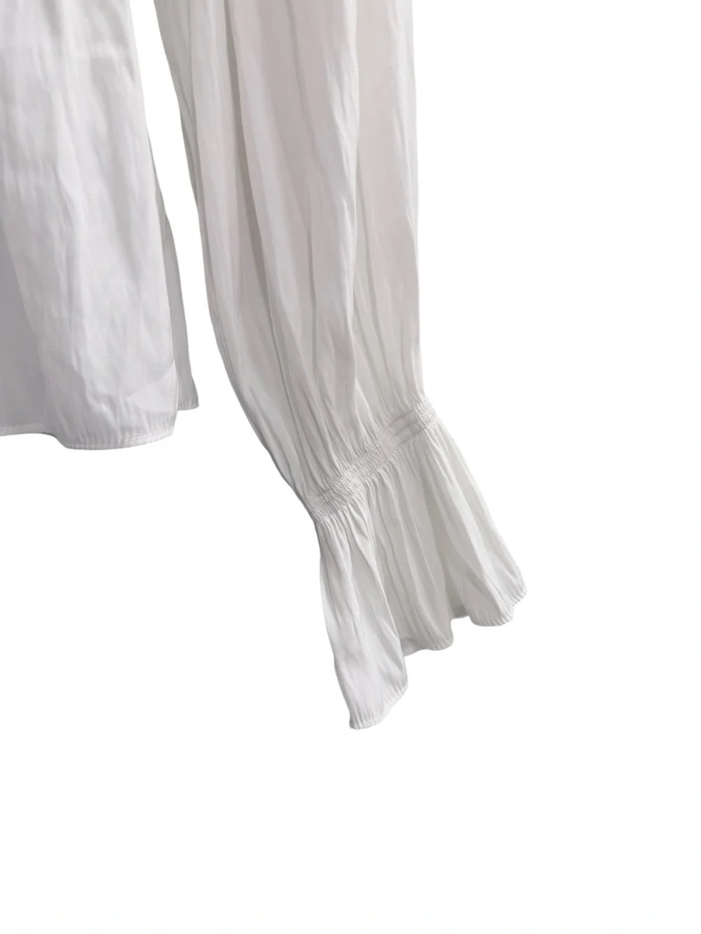 RAMY BROOK Justine Smocked Bell Long Sleeve Blouse White Size Small - Picture 9 of 13
